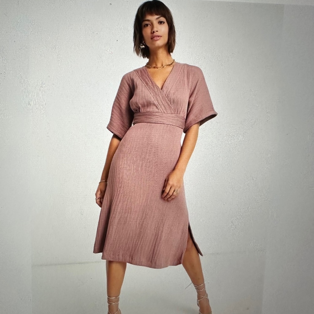 Closet London Kimono Sleeve Wrap Front Midi Dress. NWT.